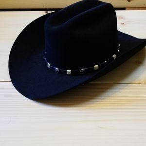 Women's black Stetson fitted western hat 7.5